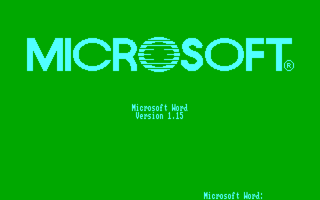 Microsoft Word 1.15 Splash Screen (1984)